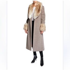 CINQ á SEPT Irina Coat With Faux Fur